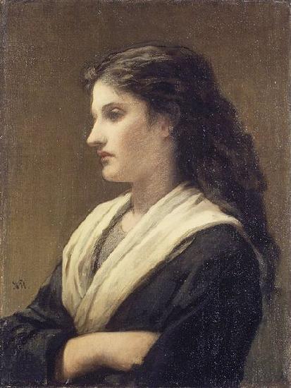 William Morris Hunt Study of a Female Head oil painting picture